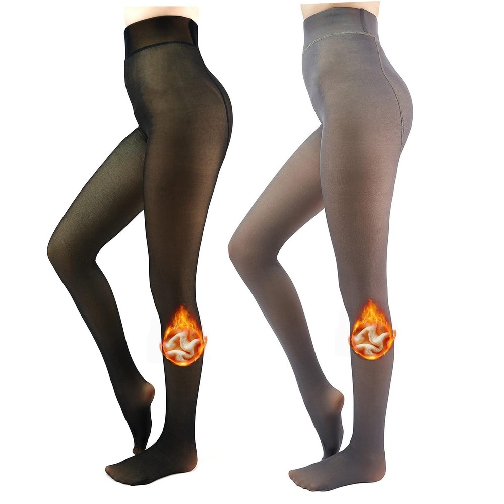 womens fleece lined footed leggings large,‎ 2 Pairs